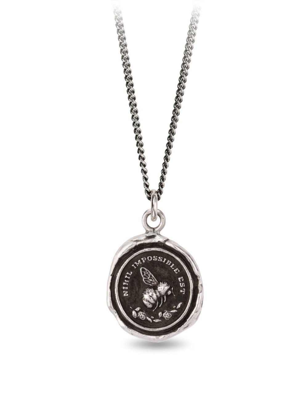 Pyrrha “Nothing Is Impossible” 925 Sterling Silver Talisman & 18” Chain